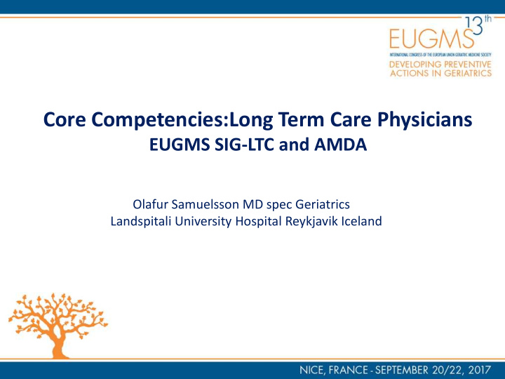 core competencies long term care physicians