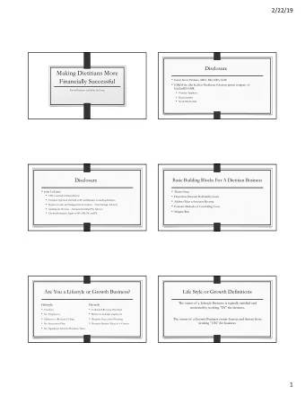 Making Dietitians More  Financially Successful  Karen Kiver Patalano, MBA, RD, LDN, CDE