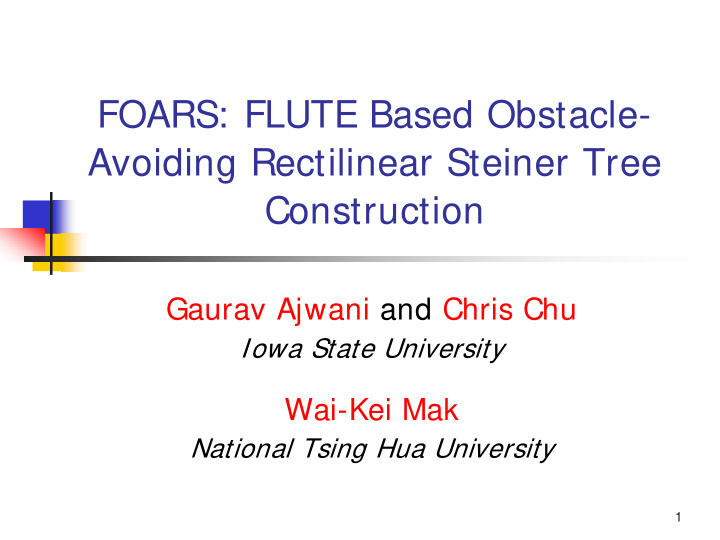 foars flute based obstacle avoiding rectilinear steiner