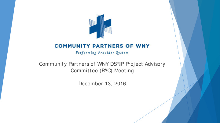community partners of wny ds rip proj ect advisory
