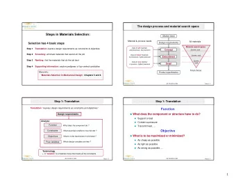 1  Step 1: Translation  Step 1: Translation  Constraints  Free Variables  What essential