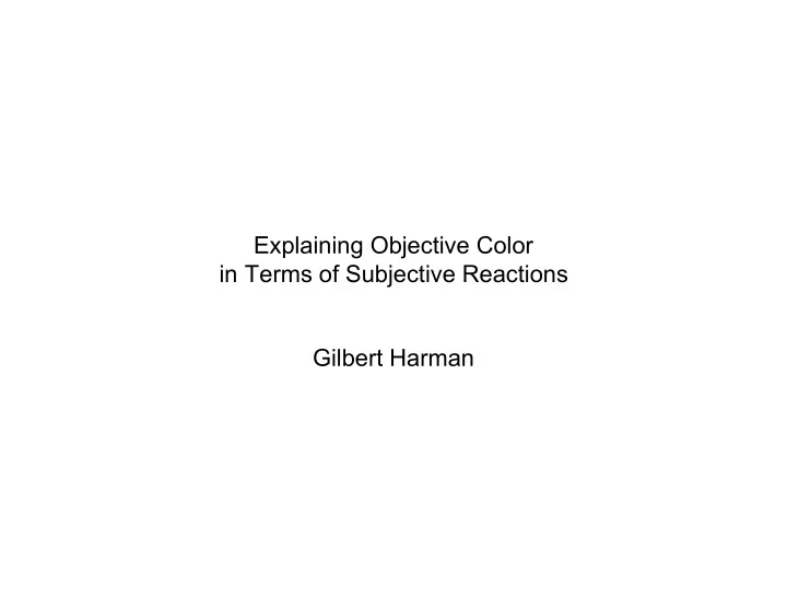 explaining objective color in terms of subjective