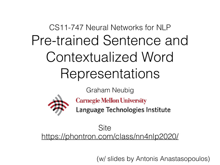 pre trained sentence and contextualized word