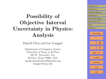 Possibility of  Kolmorogovs . . .  How Can We Define . . .  Objective Interval  Observation and