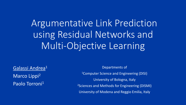 argumentative link prediction using residual networks and