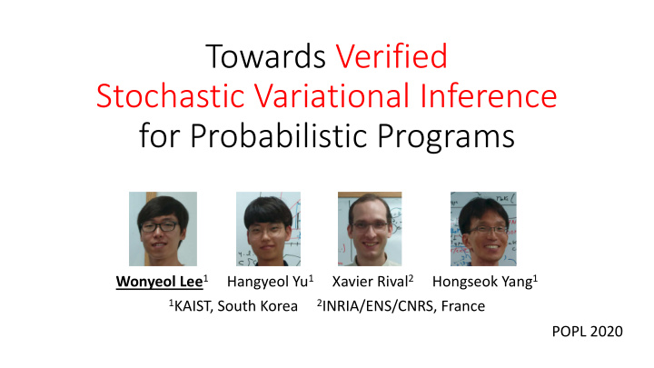 towards verified stochastic variational inference for