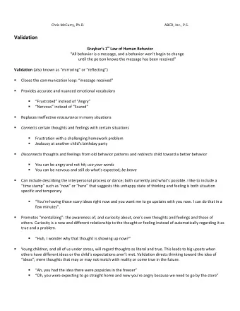 Validation     Graybars  1 st Law  of  Human  Behavior    All