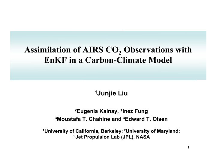 assimilation of airs co 2 observations with enkf in a