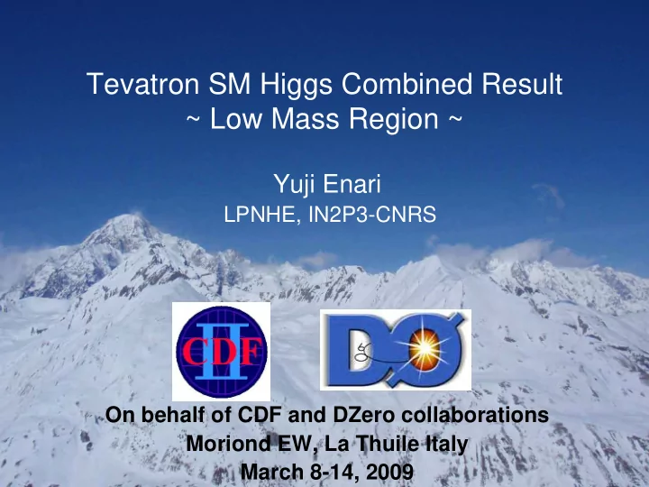 tevatron sm higgs combined result low mass region