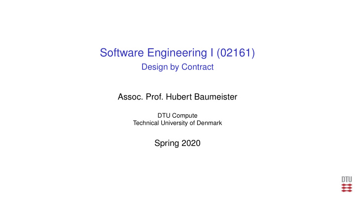 software engineering i 02161