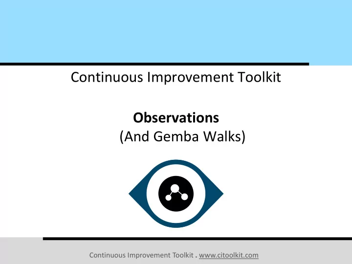 continuous improvement toolkit