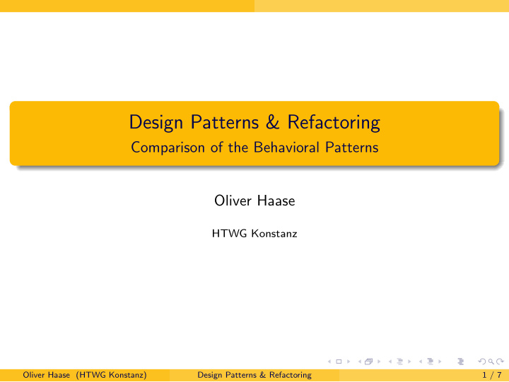 design patterns refactoring