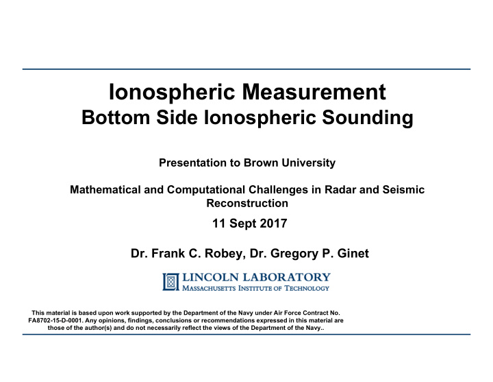 ionospheric measurement