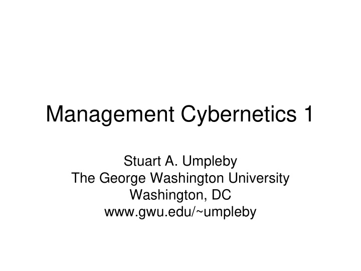 management cybernetics 1