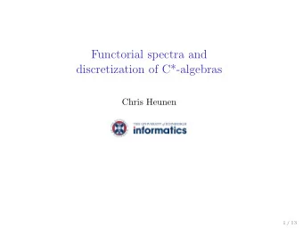 Functorial spectra and  discretization of C*-algebras  Chris Heunen  1 / 13  Introduction Hom(