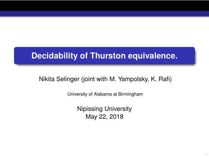 decidability of thurston equivalence