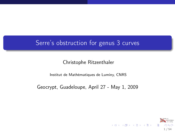serre s obstruction for genus 3 curves