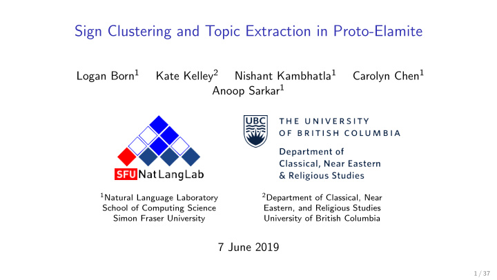 sign clustering and topic extraction in proto elamite