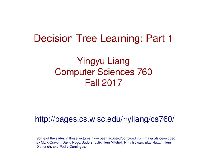 decision tree learning part 1