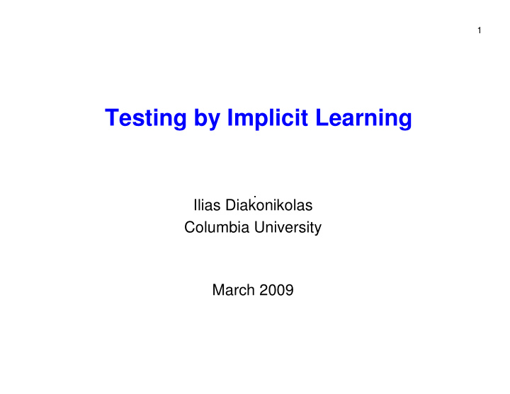 testing by implicit learning