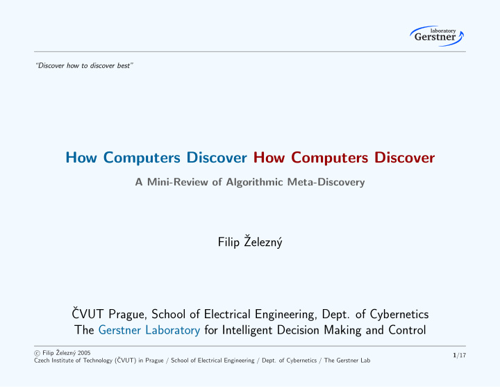 how computers discover how computers discover