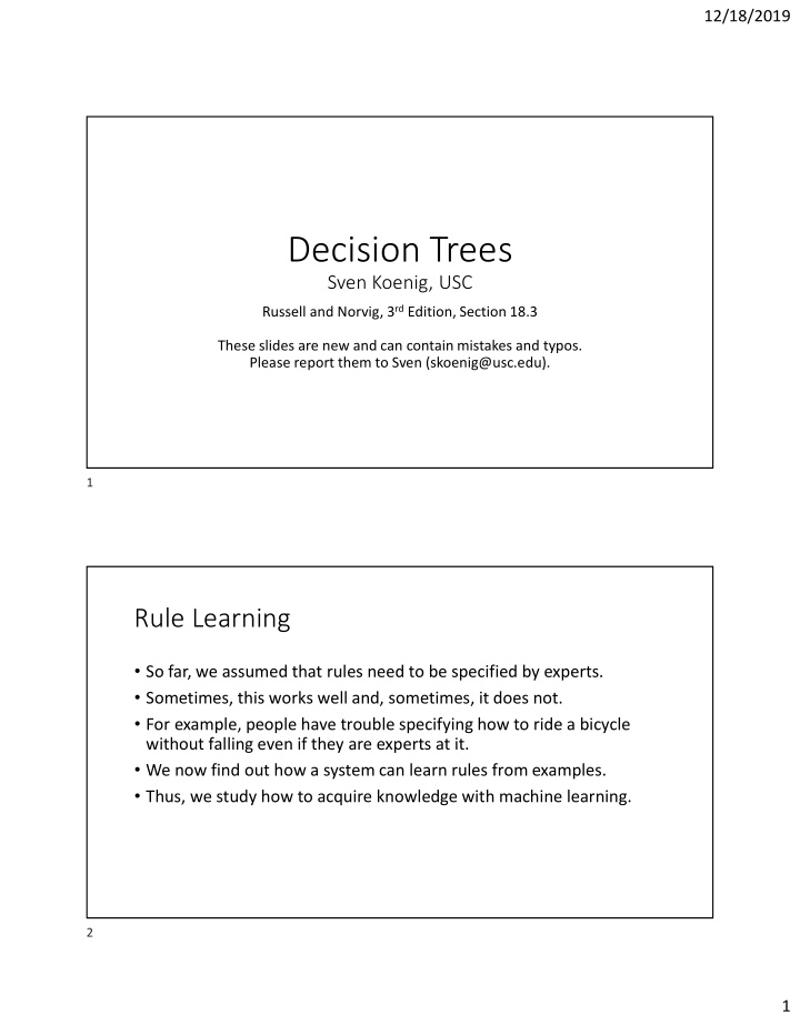 decision trees