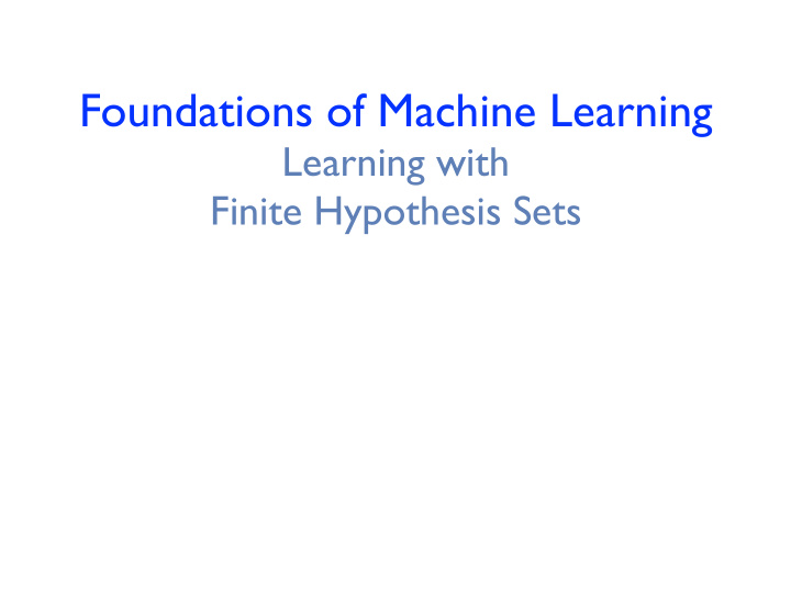 foundations of machine learning