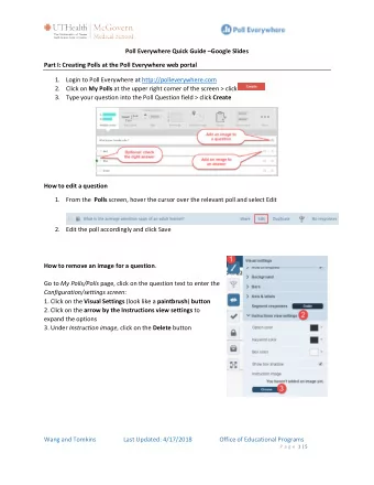 Poll Everywhere Quick Guide Google Slides  Part I: Creating Polls at the Poll Everywhere web