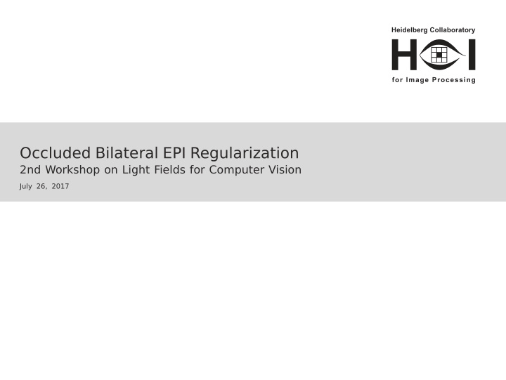 occluded bilateral epi regularization