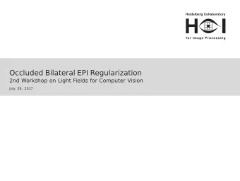 Occluded Bilateral EPI Regularization  2nd Workshop on Light Fields for Computer Vision  July 26,