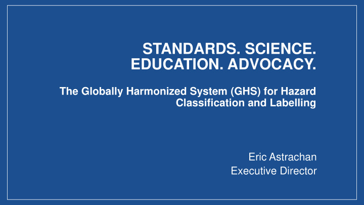 standards science education advocacy the globally