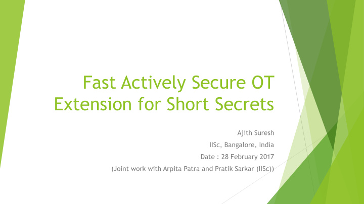 extension for short secrets