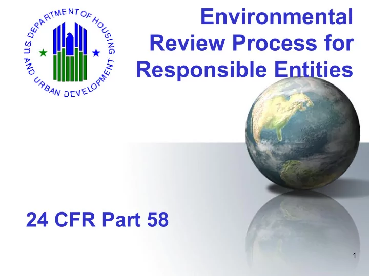 environmental review process for responsible entities