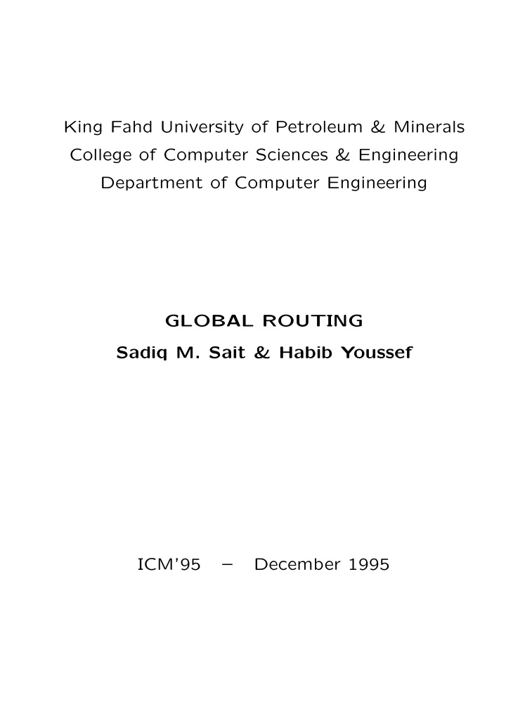 king fahd university of petroleum minerals college of