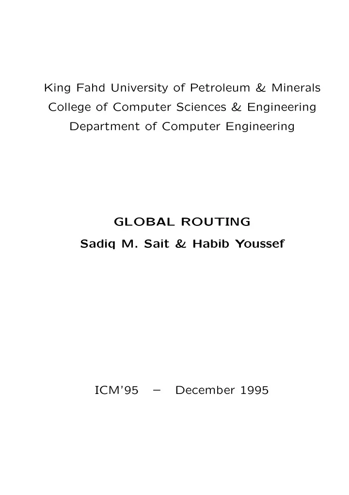 king fahd university of petroleum minerals college of