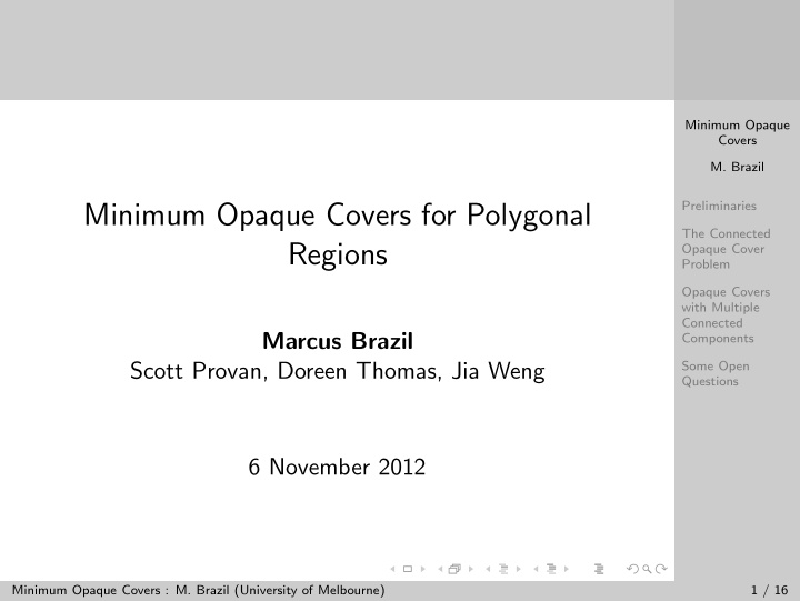 minimum opaque covers for polygonal