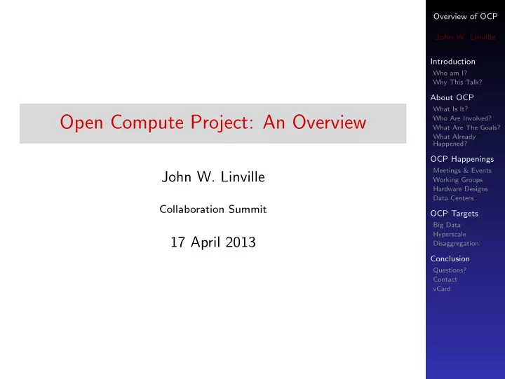 open compute project an overview
