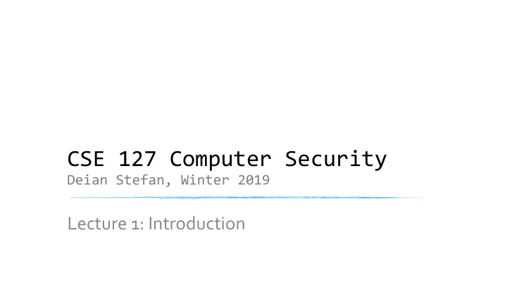 cse 127 computer security