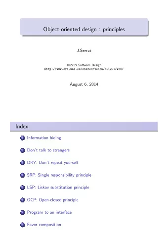 Object-oriented design : principles  J.Serrat  102759 Software Design