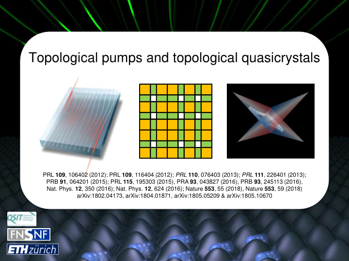 topological pumps and topological quasicrystals