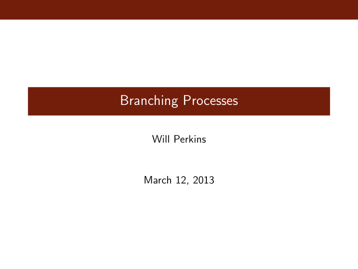 branching processes