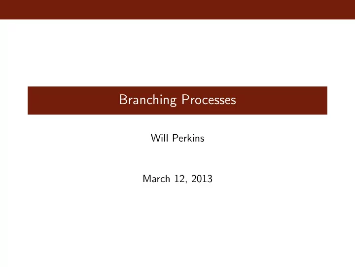 branching processes