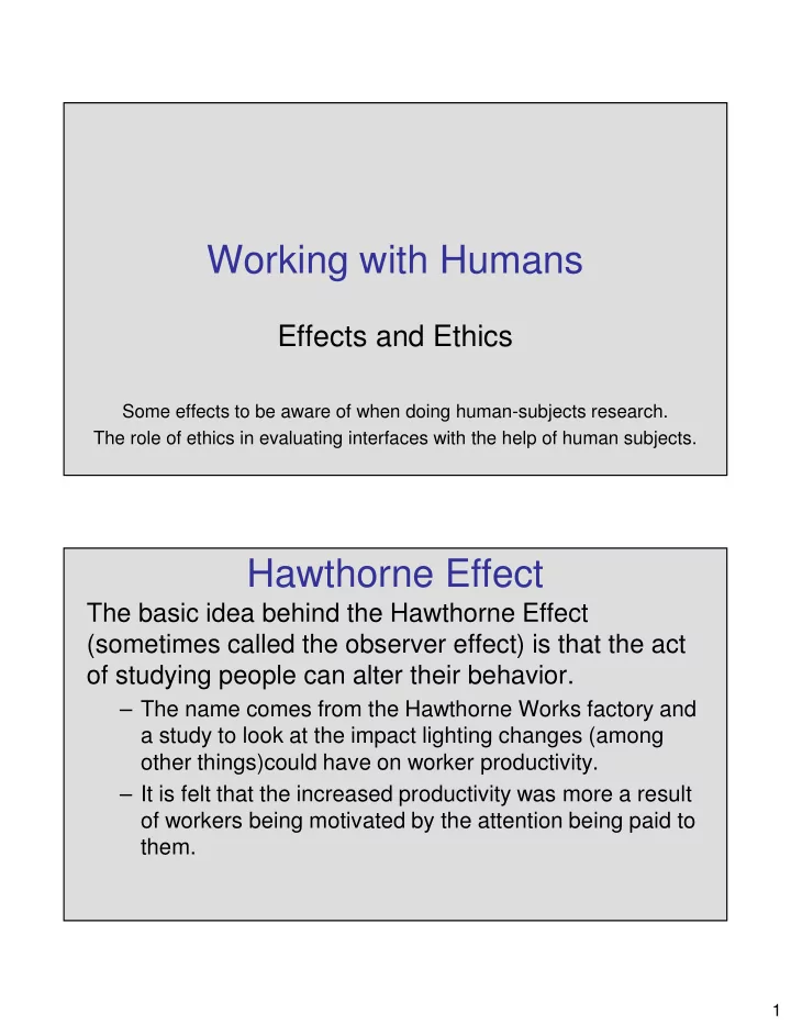working with humans
