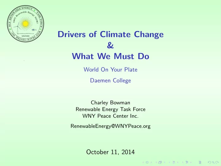 drivers of climate change