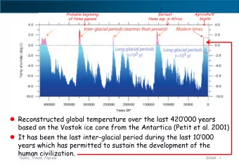 Reconstructed global temperature over the last 420000 years  based on the Vostok ice core