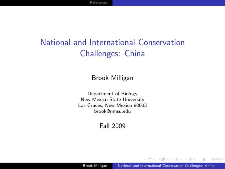national and international conservation challenges china