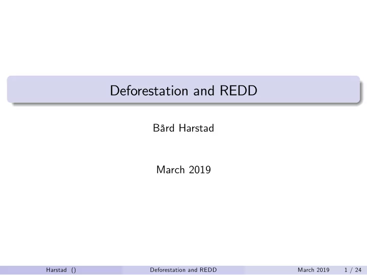deforestation and redd