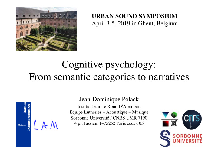 cognitive psychology from semantic categories to