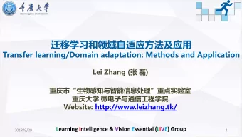 Transfer learning/Domain adaptation: Methods and