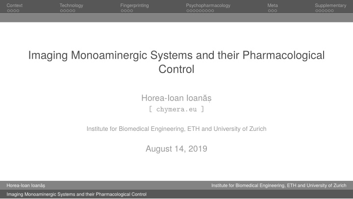 imaging monoaminergic systems and their pharmacological